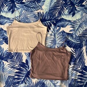 Olive & Oak Cream and Brown Tank Tops